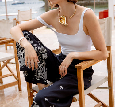 Nori Palazzo Trousers Navy