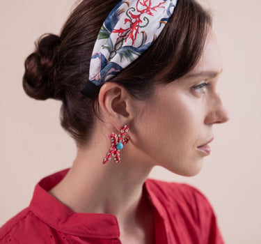 Beautiful pure silk knotted headband hair accessory in Ivory Koi; design by Fleur Kakasi