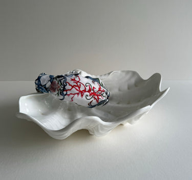 Beautiful pure silk knotted headband hair accessory in Ivory Koi; design by Fleur Kakasi