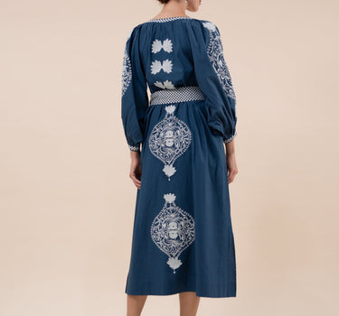 Beautiful Embroidered Cockle Kaftan Dress with Detailed Embroidery designed by Fleur Kakasi