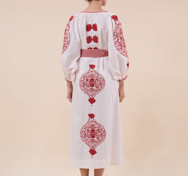 Beautiful Embroidered Cockle Kaftan Dress with Detailed Embroidery designed by Fleur Kakasi