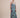 Beautiful luxurious pure silk slip dress gown in teal green with seashell and seaweed artwork designed by Fleur Kakasi.  Adjustable straps, mid-length. 