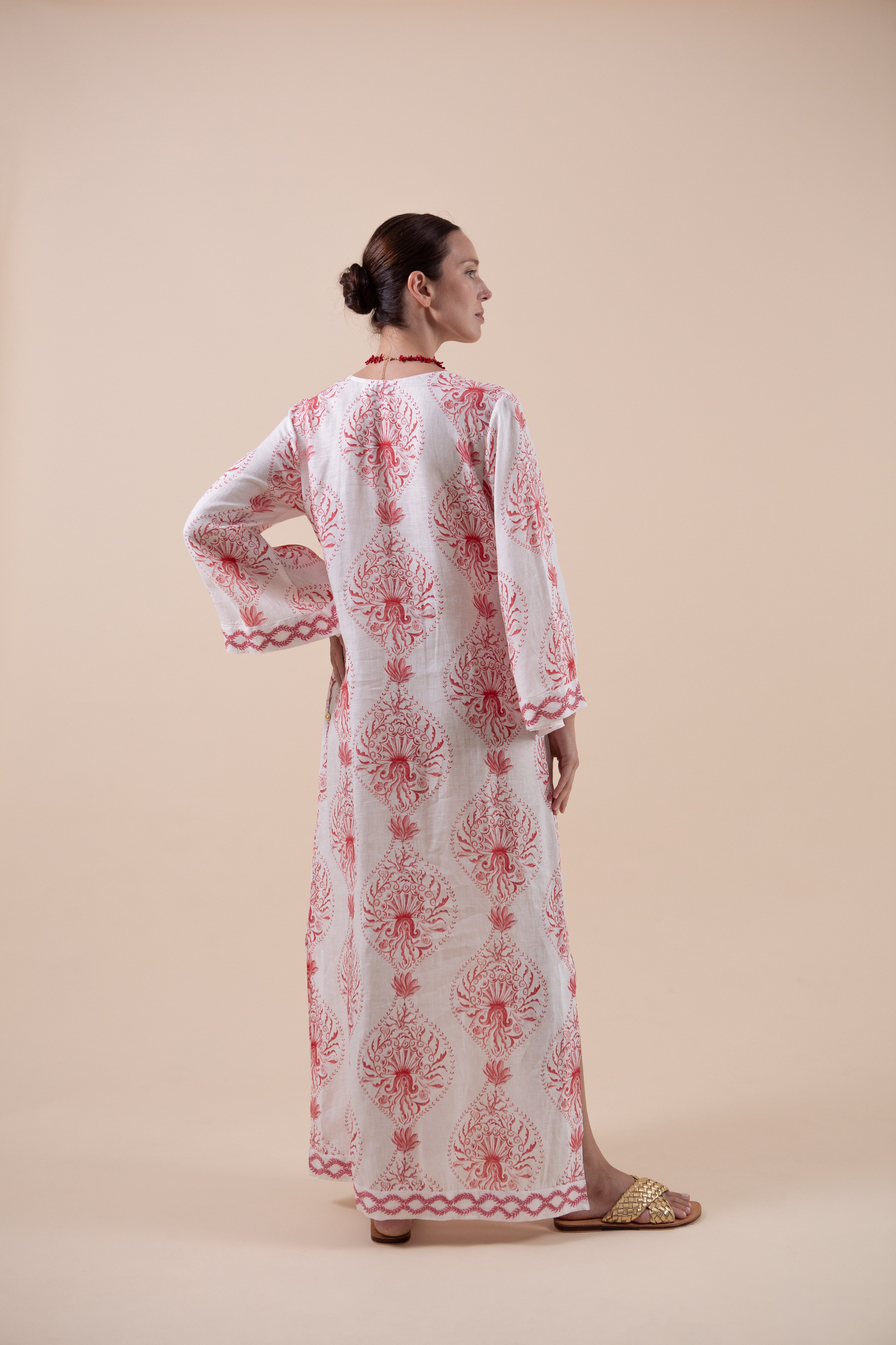 Venus Kaftan - White/Gold Lido Luna Venus Kaftan - White/Gold Lido Luna