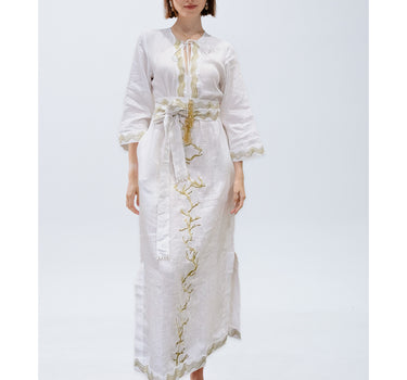 Venus Kaftan - White/Gold